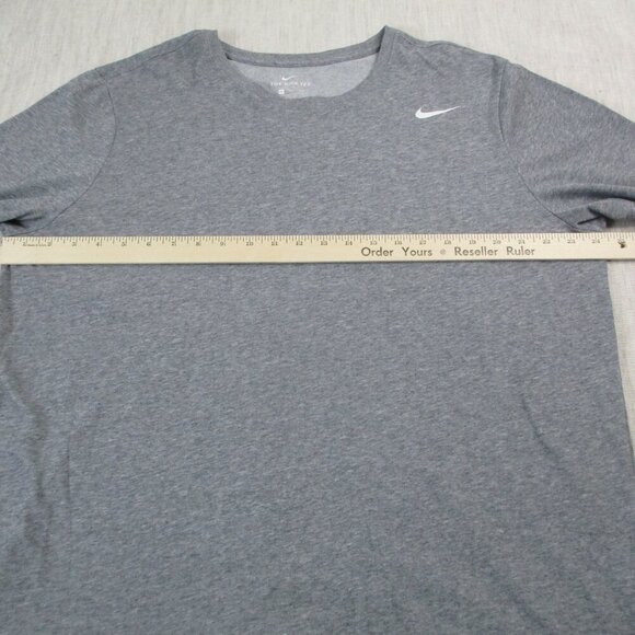 Nike Tee Shirt Mens 2XL Gray Heather Dri-Fit Swoosh Logo Long Sleeve Crew Neck - Picture 7 of 8